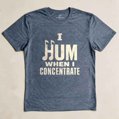 I Hum When I Concentrate Tee - Dark Heather Grey flatlay