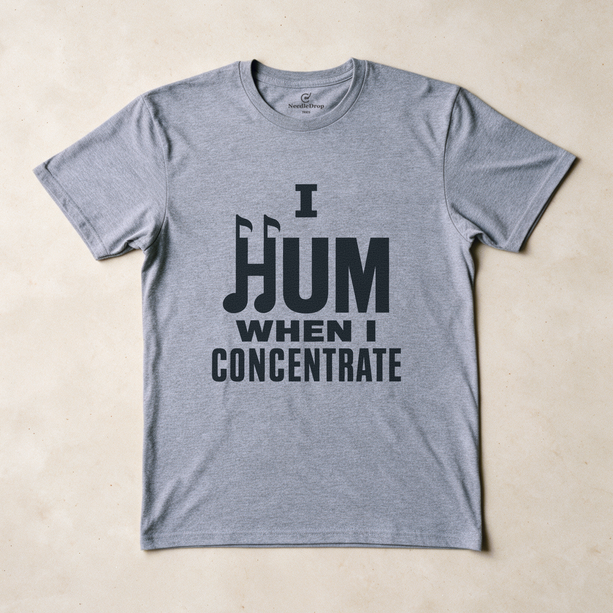 I Hum When I Concentrate Tee - Sport Grey flatlay