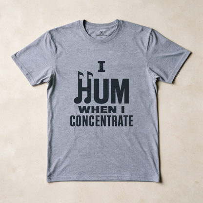I Hum When I Concentrate Tee - Sport Grey flatlay