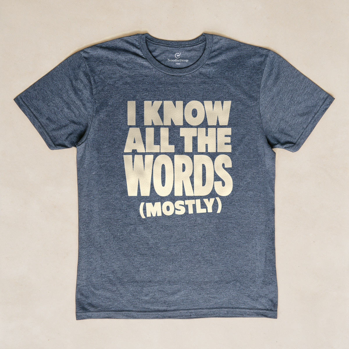 I Know All the Words (Mostly) Tee - Dark Heather Grey flatlay