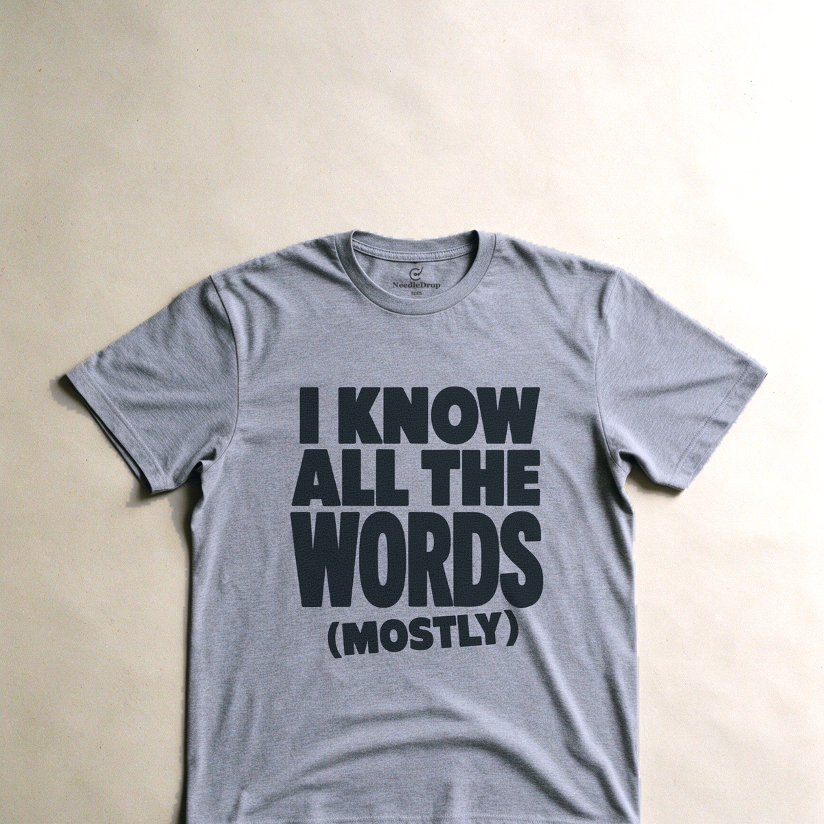 I Know All the Words (Mostly) Tee - Sport Grey flatlay