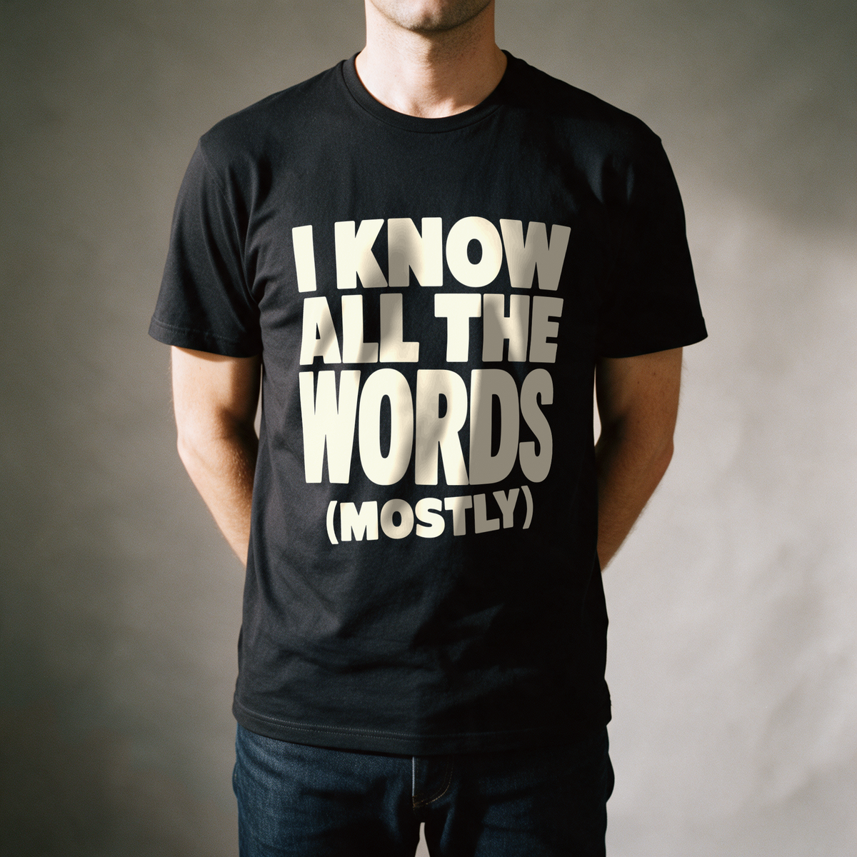 I Know All the Words (Mostly) Tee - Black draagfoto