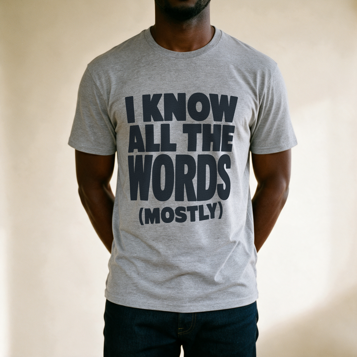 I Know All the Words (Mostly) Tee - Sport Grey draagfoto