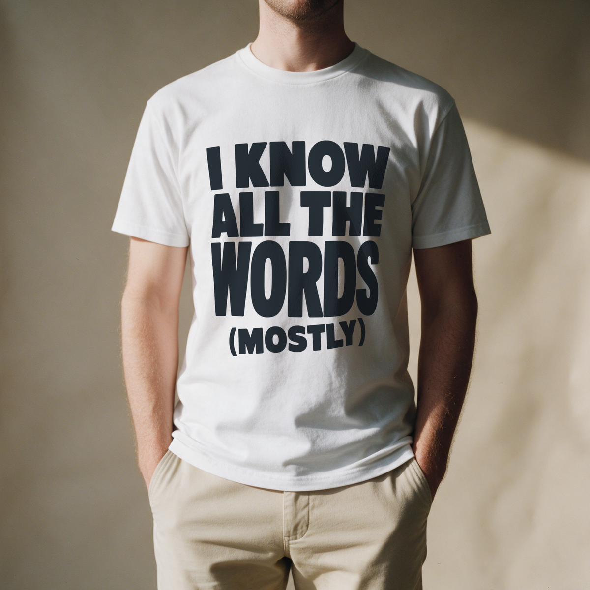 I Know All the Words (Mostly) Tee - White draagfoto