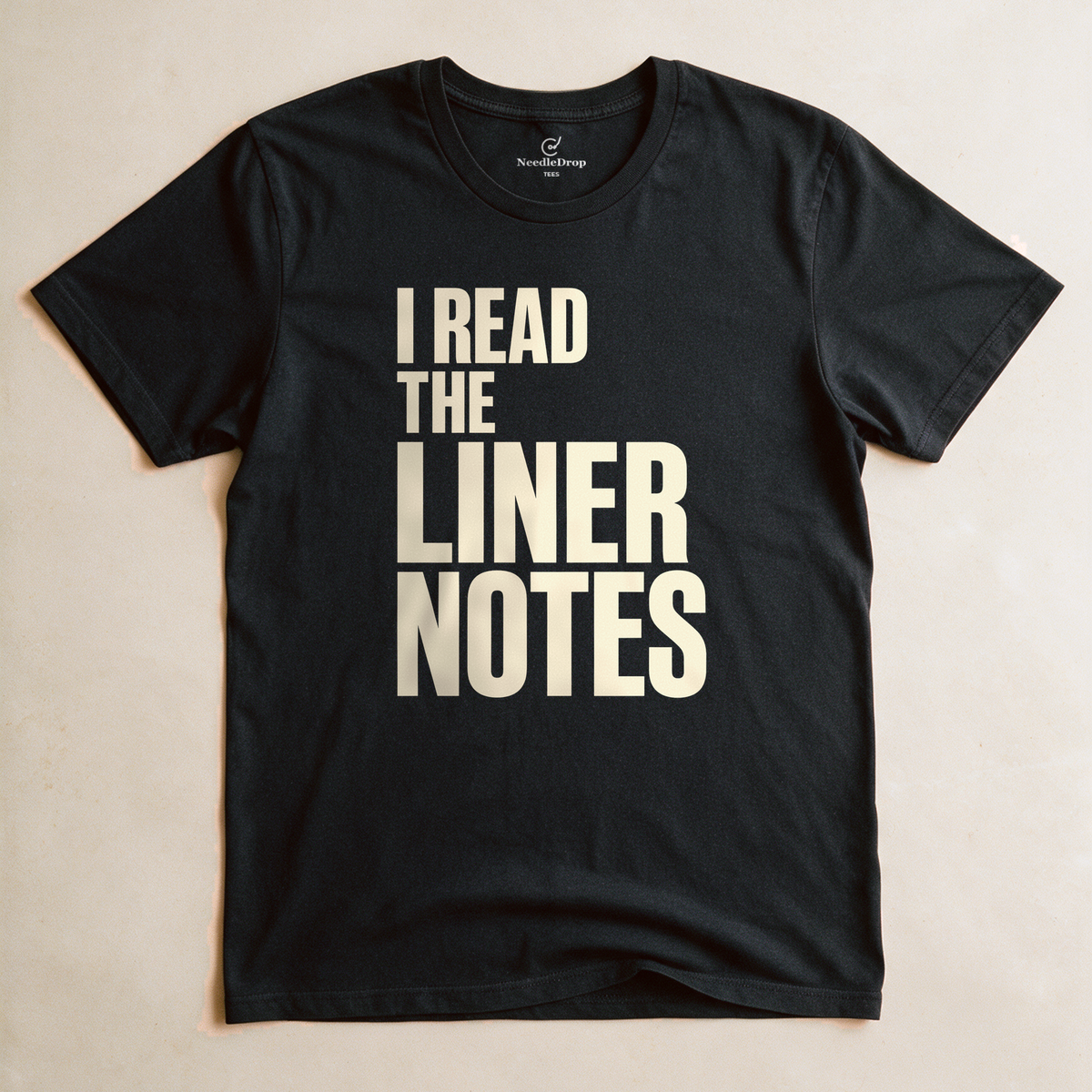 I Read the Liner Notes Tee - Black flatlay