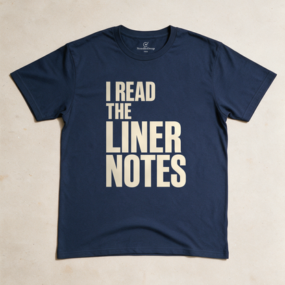 I Read the Liner Notes Tee - Navy flatlay