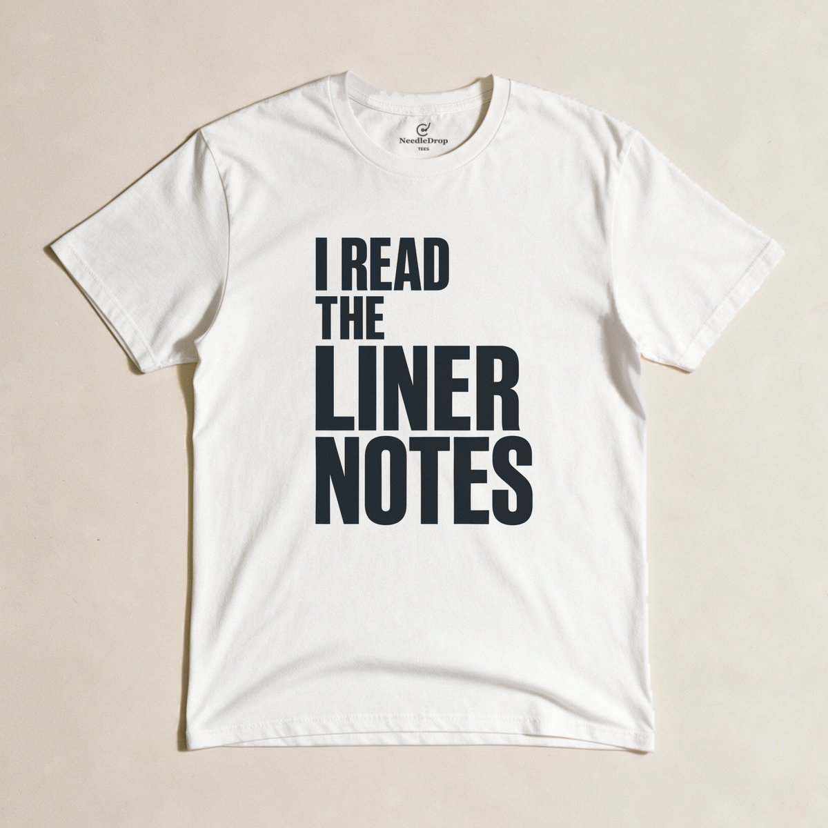 I Read the Liner Notes Tee - White flatlay