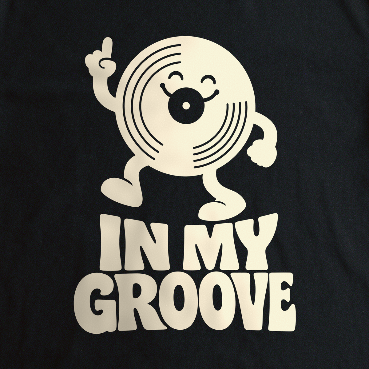 In My Groove Tee - Black close-up print