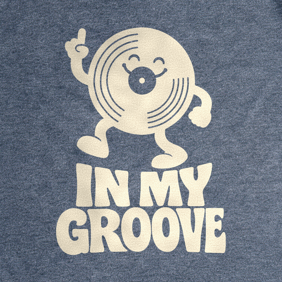 In My Groove Tee - Dark Heather Grey close-up print