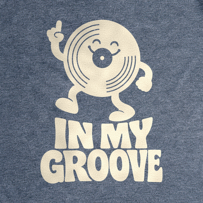 In My Groove Tee - Dark Heather Grey close-up print