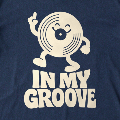 In My Groove Tee - Navy close-up print