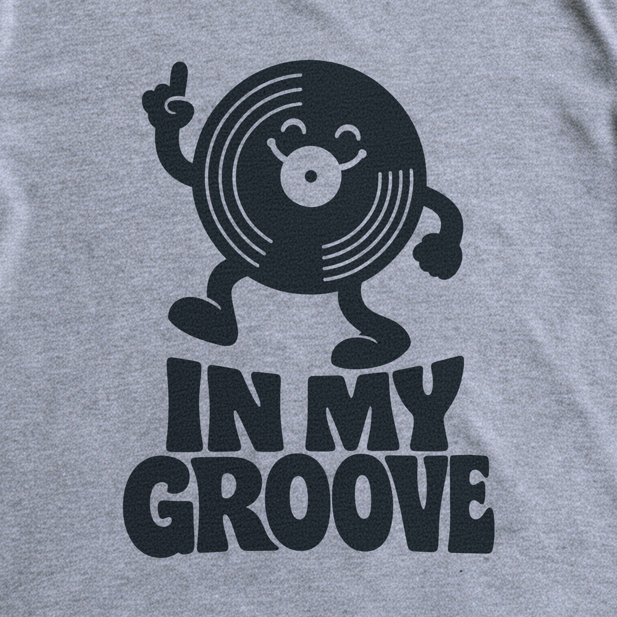 In My Groove Tee - Sport Grey close-up print