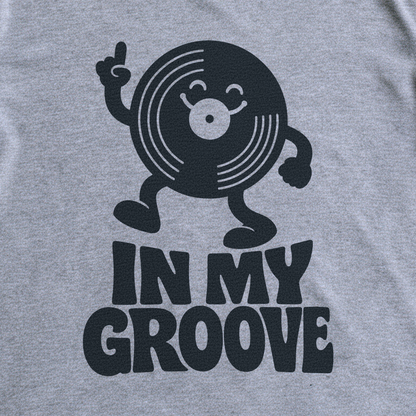 In My Groove Tee - Sport Grey close-up print