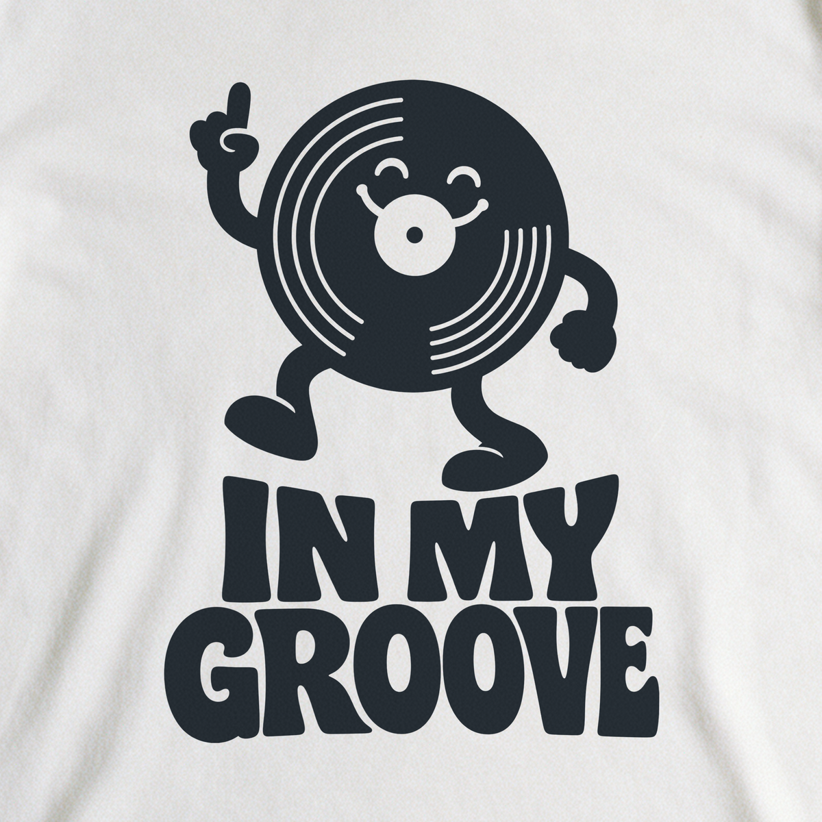 In My Groove Tee - White close-up print