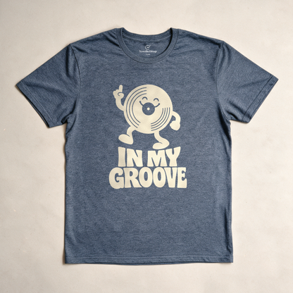 In My Groove Tee - Dark Heather Grey flatlay