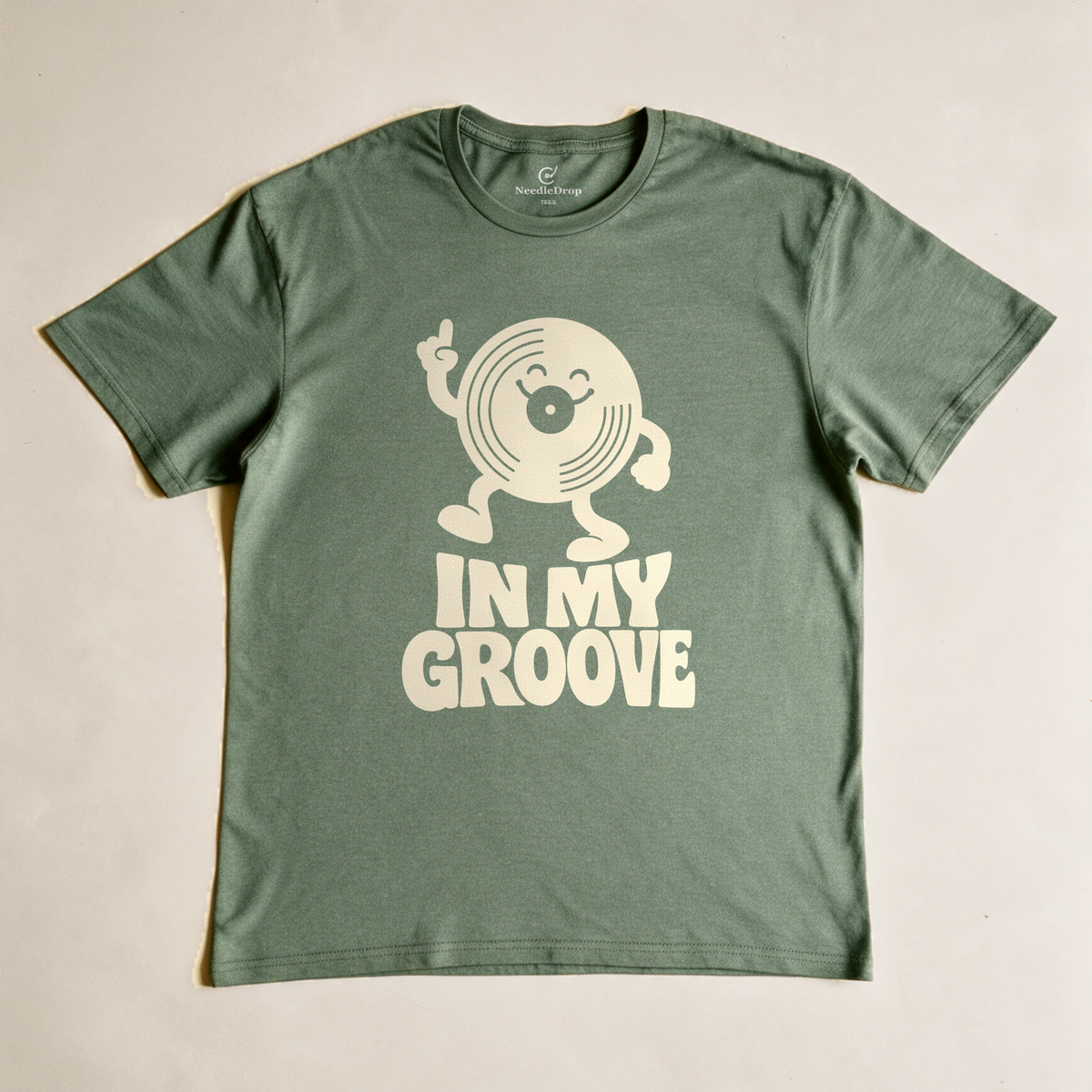In My Groove Tee - Military Green flatlay