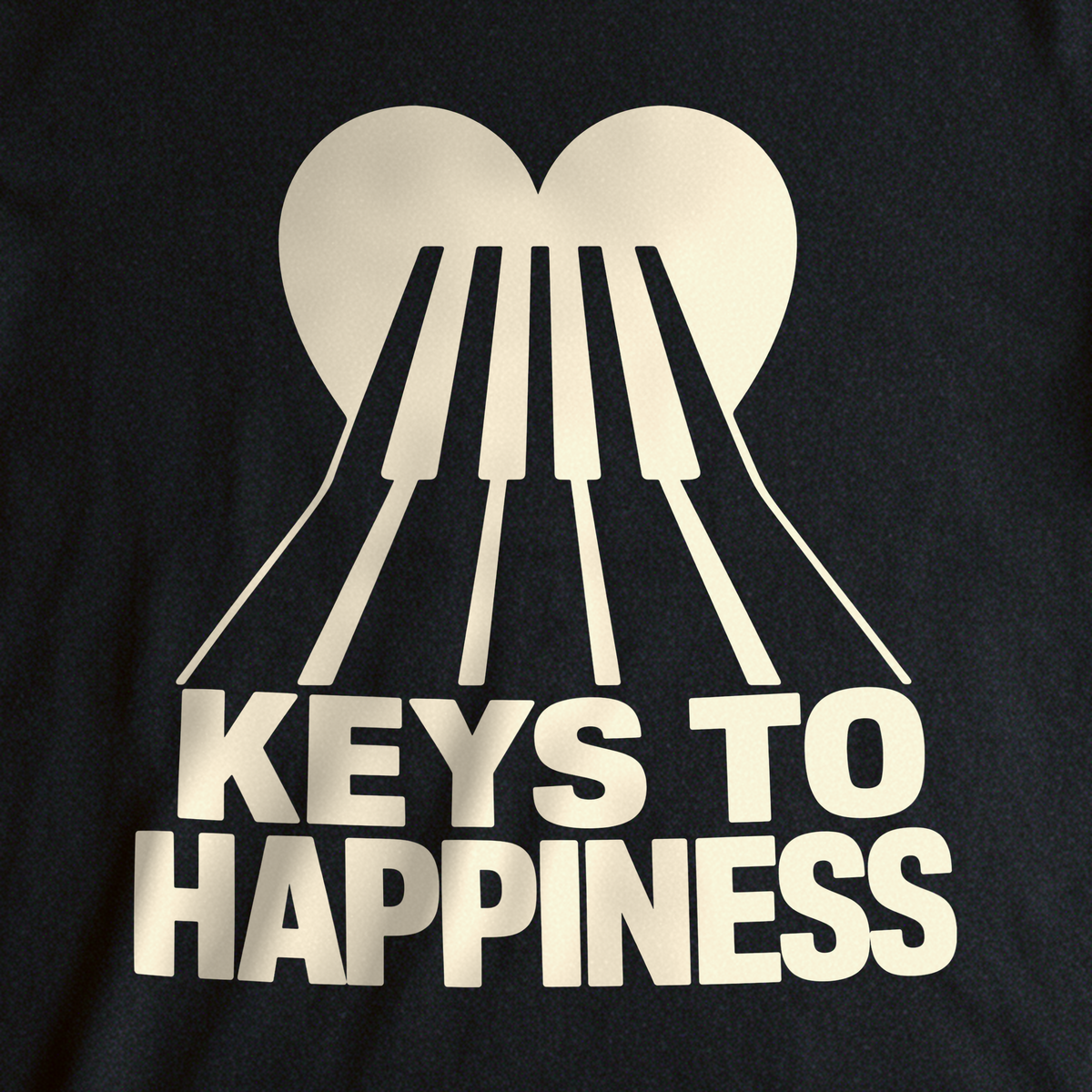 Keys to Happiness Tee - Black close-up print