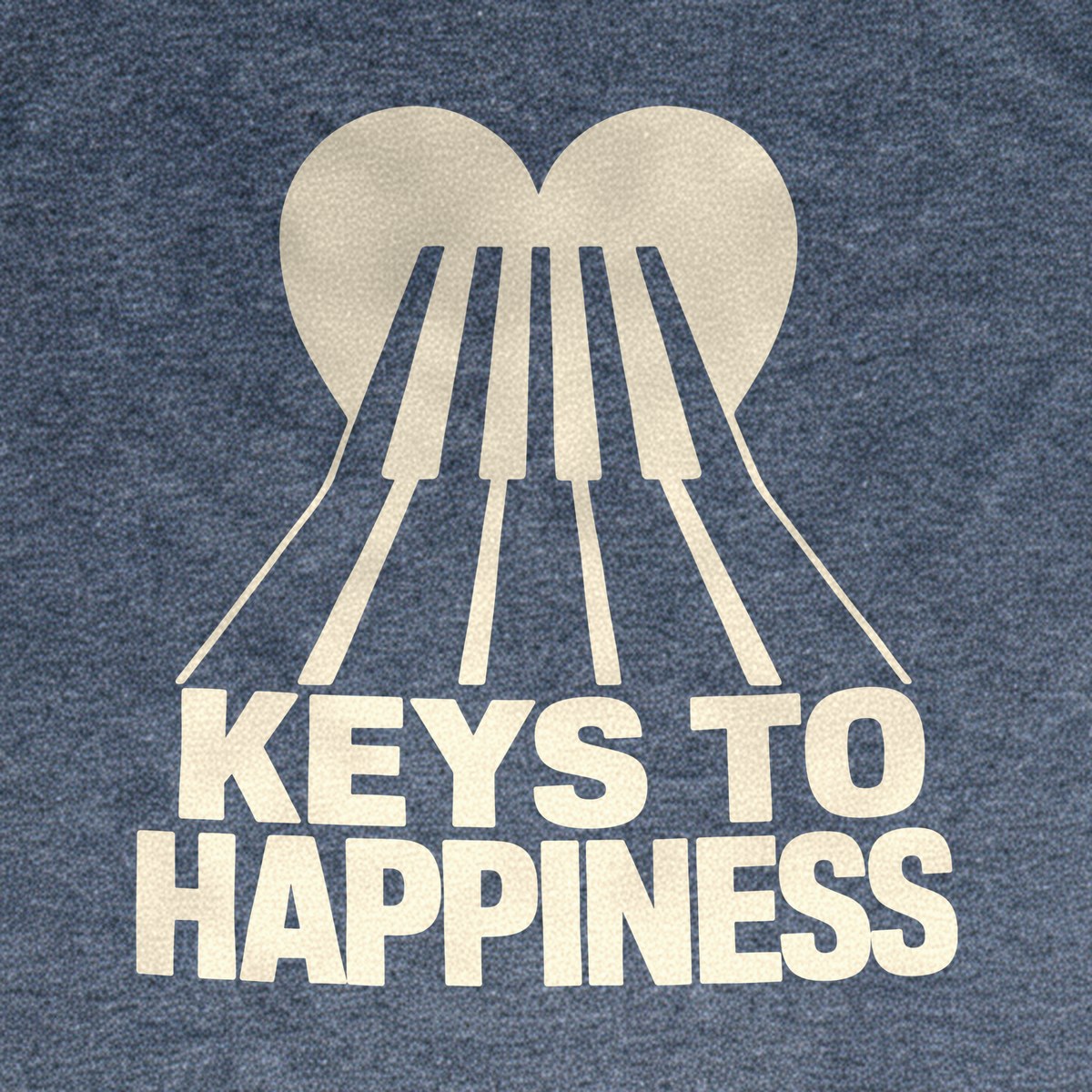 Keys to Happiness Tee - Dark Heather Grey close-up print