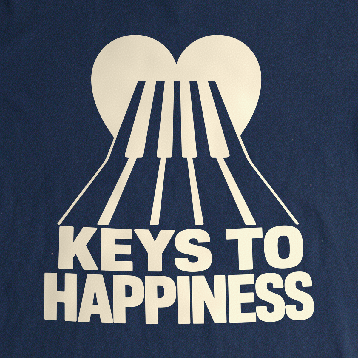 Keys to Happiness Tee - Navy close-up print