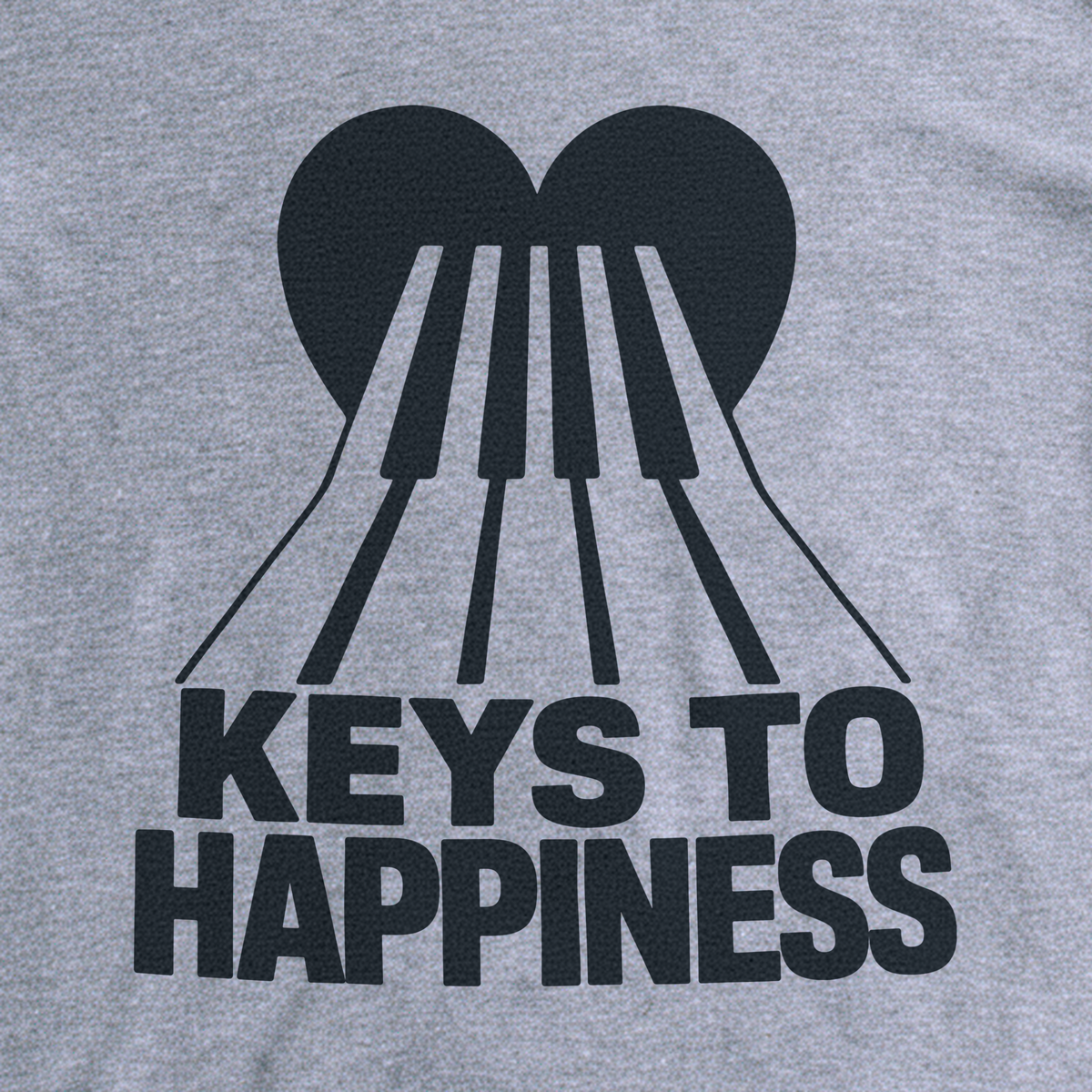 Keys to Happiness Tee - Sport Grey close-up print