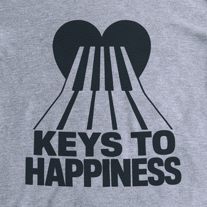 Keys to Happiness Tee - Sport Grey close-up print
