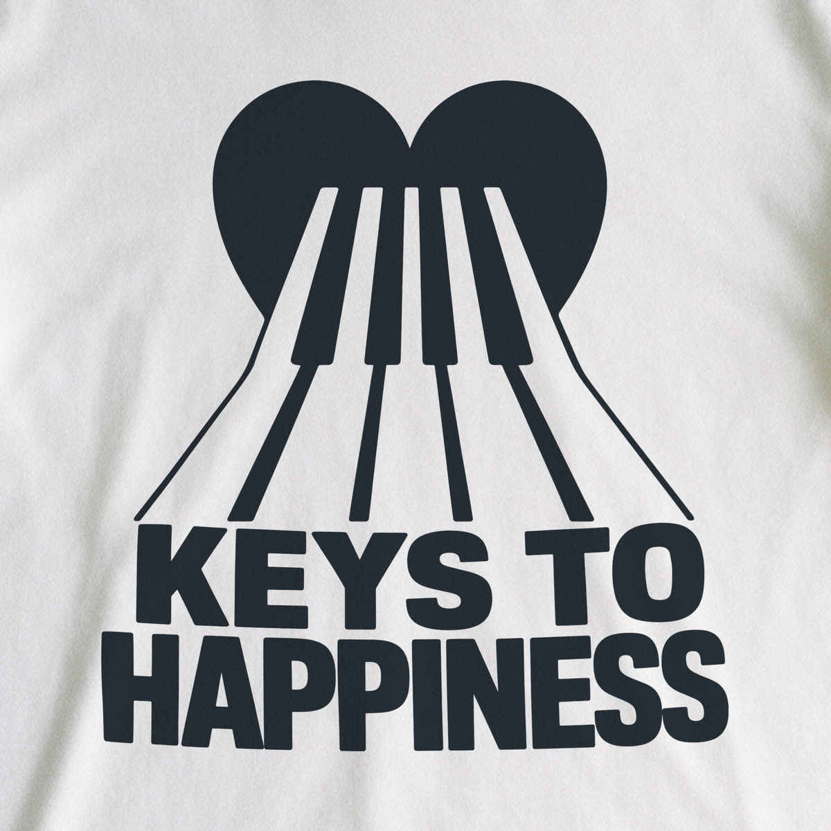 Keys to Happiness Tee - White close-up print