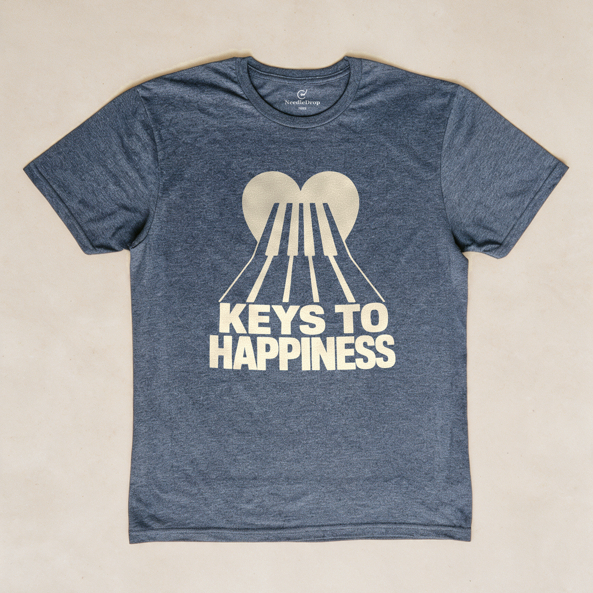 Keys to Happiness Tee - Dark Heather Grey flatlay