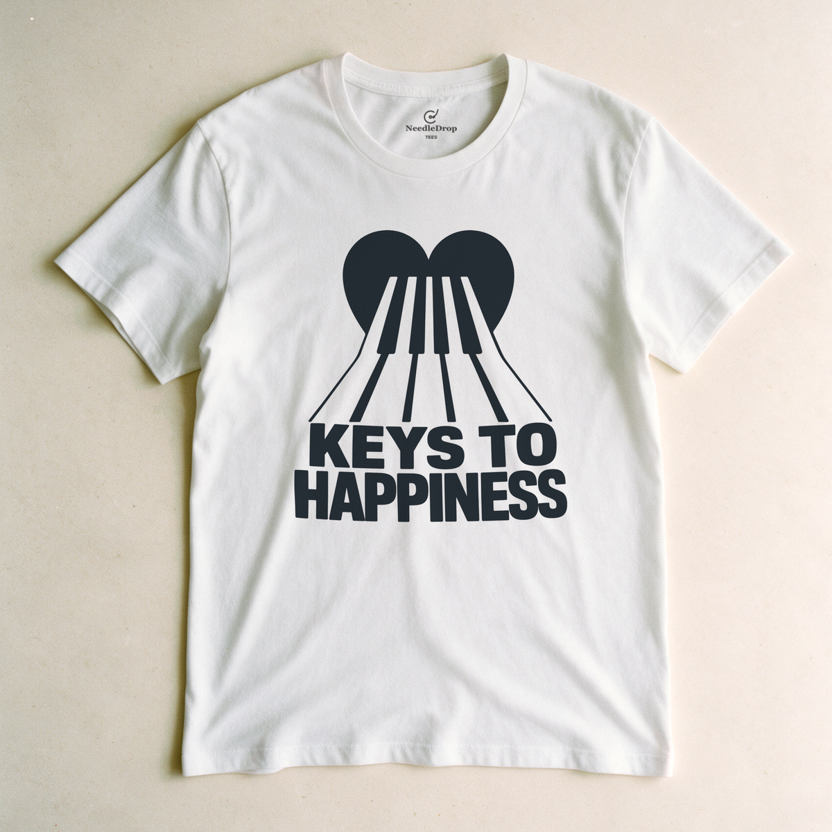 Keys to Happiness Tee - White flatlay