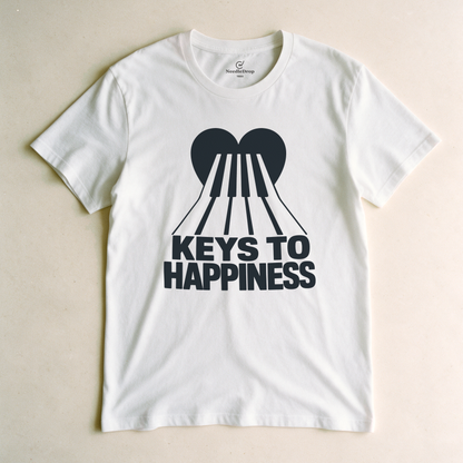 Keys to Happiness Tee - White flatlay