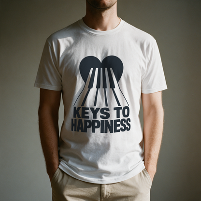 Keys to Happiness Tee - White draagfoto