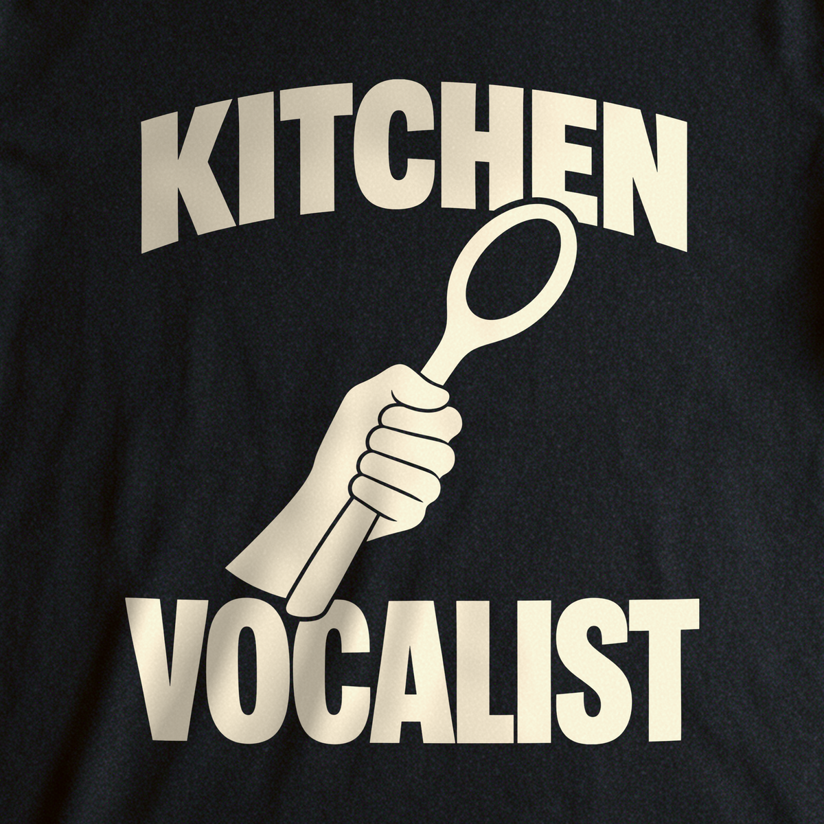 Kitchen Vocalist Tee - Black close-up print