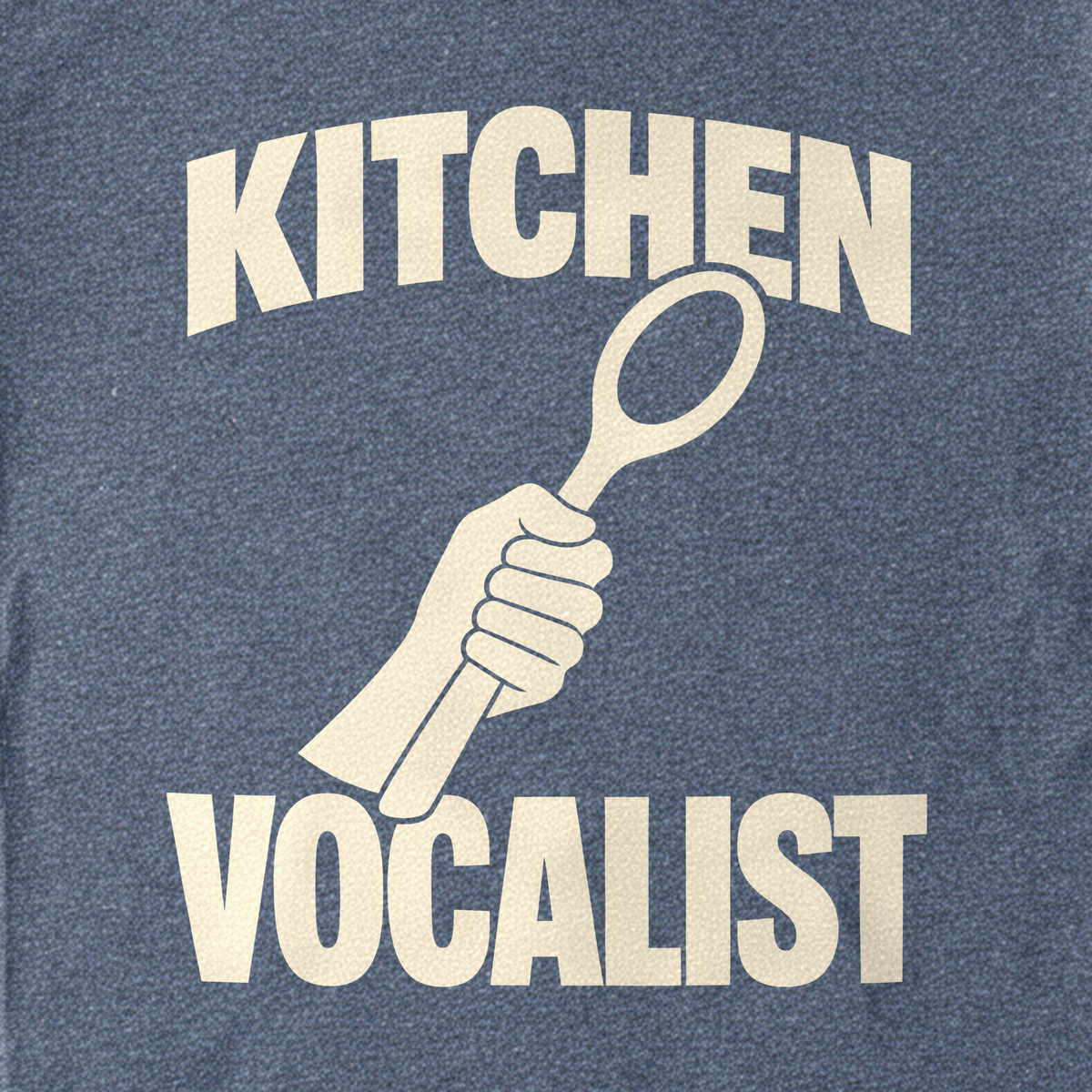 Kitchen Vocalist Tee - Dark Heather Grey close-up print