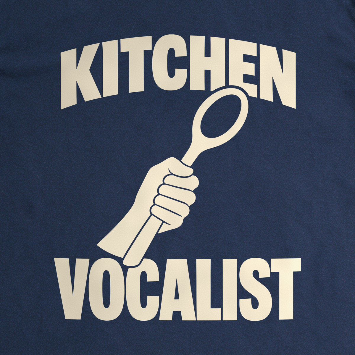 Kitchen Vocalist Tee - Navy close-up print