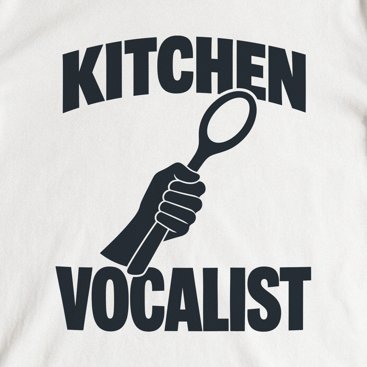 Kitchen Vocalist Tee - White close-up print