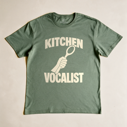 Kitchen Vocalist Tee - Military Green flatlay