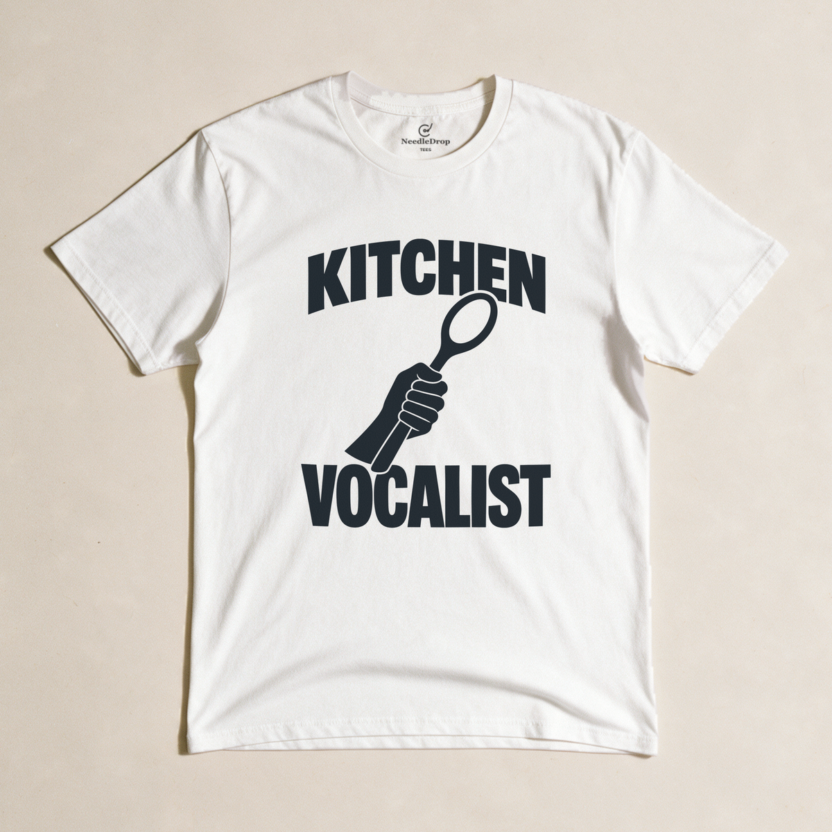 Kitchen Vocalist Tee - White flatlay