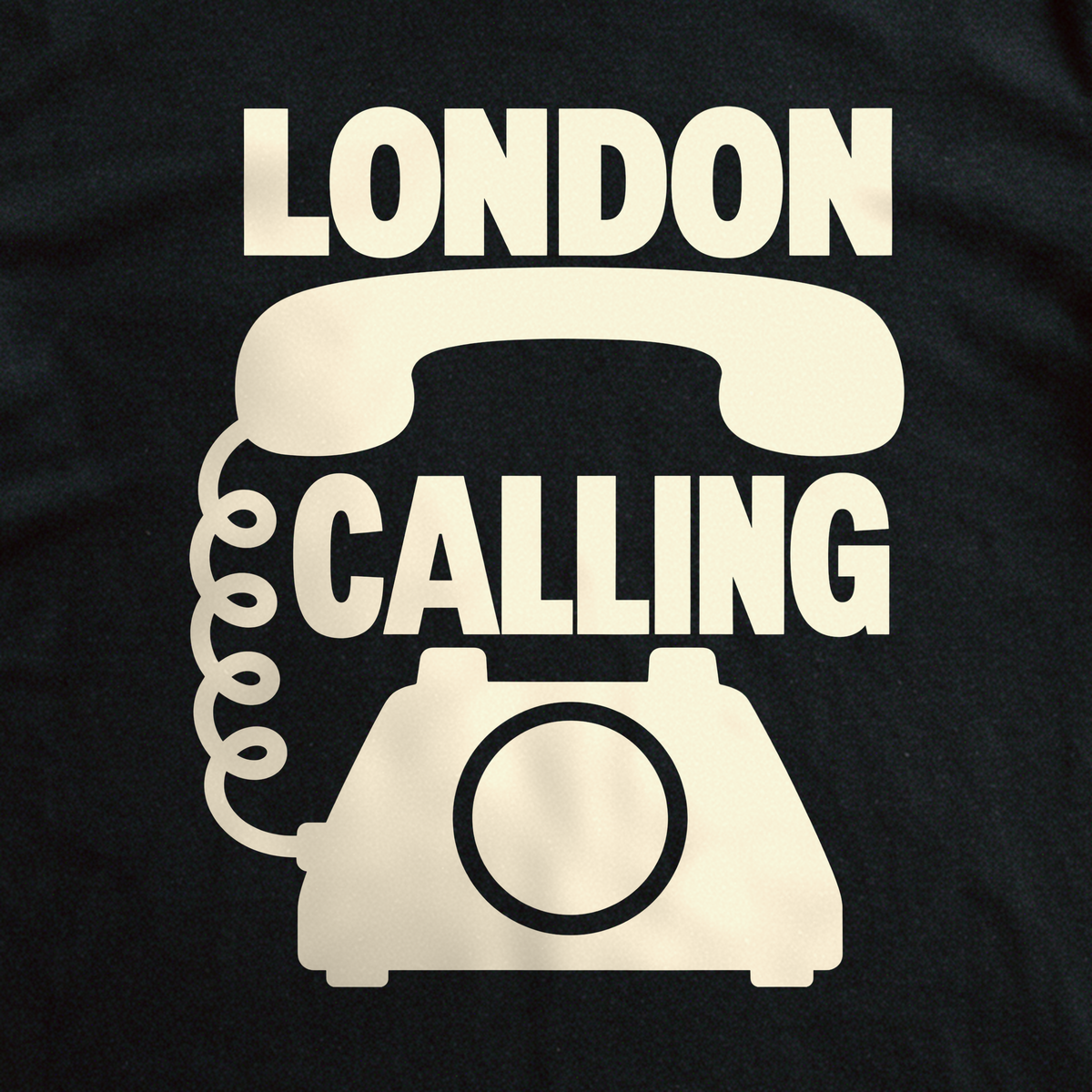 London Calling Tee - Black close-up print