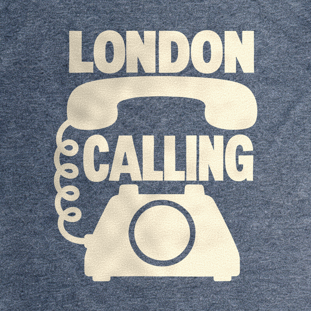 London Calling Tee - Dark Heather Grey close-up print