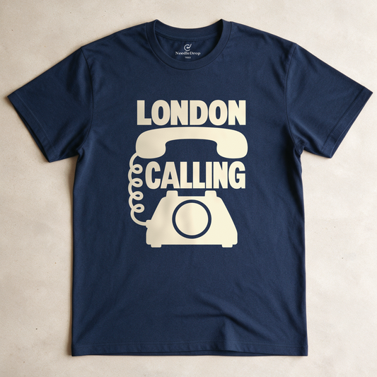 London Calling Tee - Navy flatlay