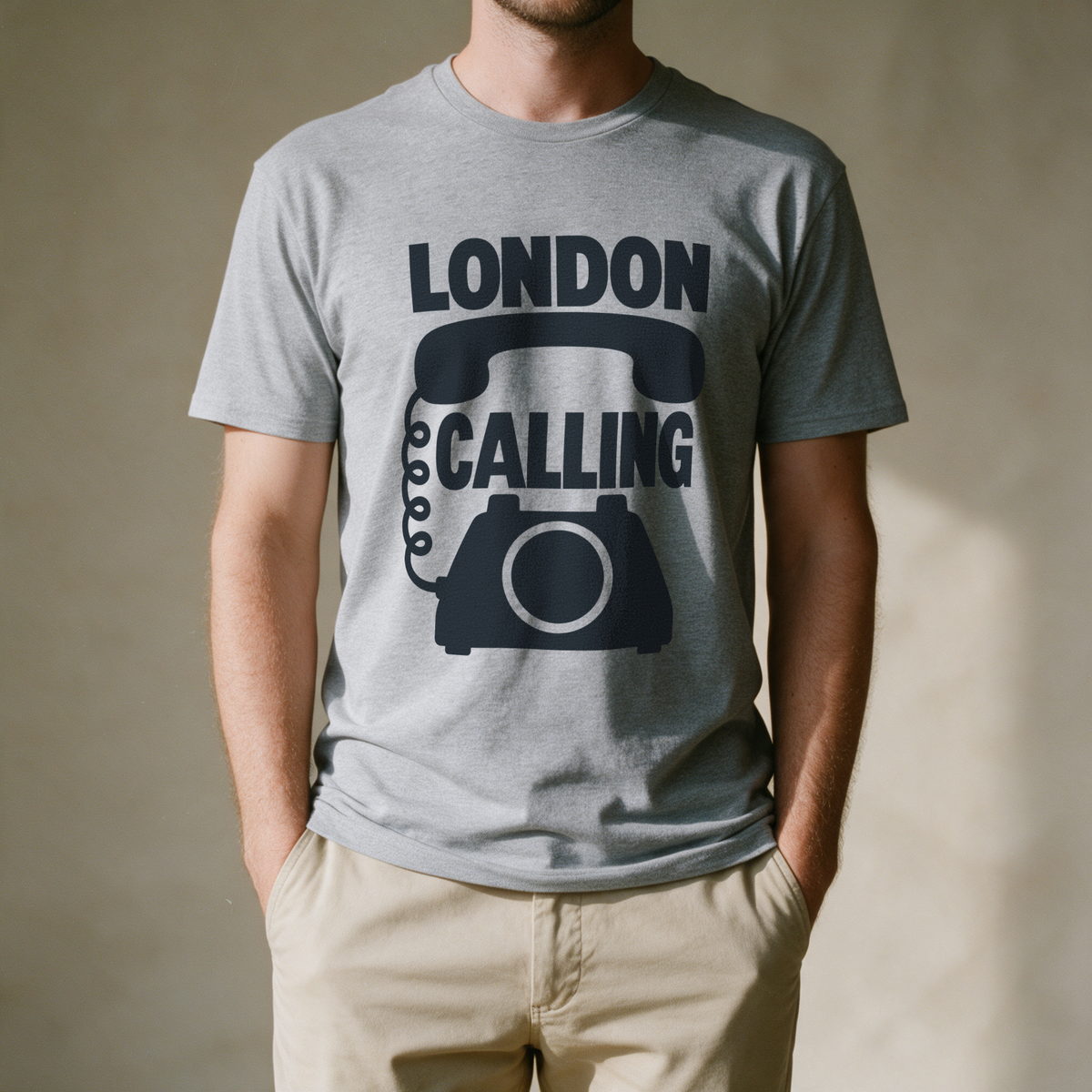 London Calling Tee - Sport Grey draagfoto