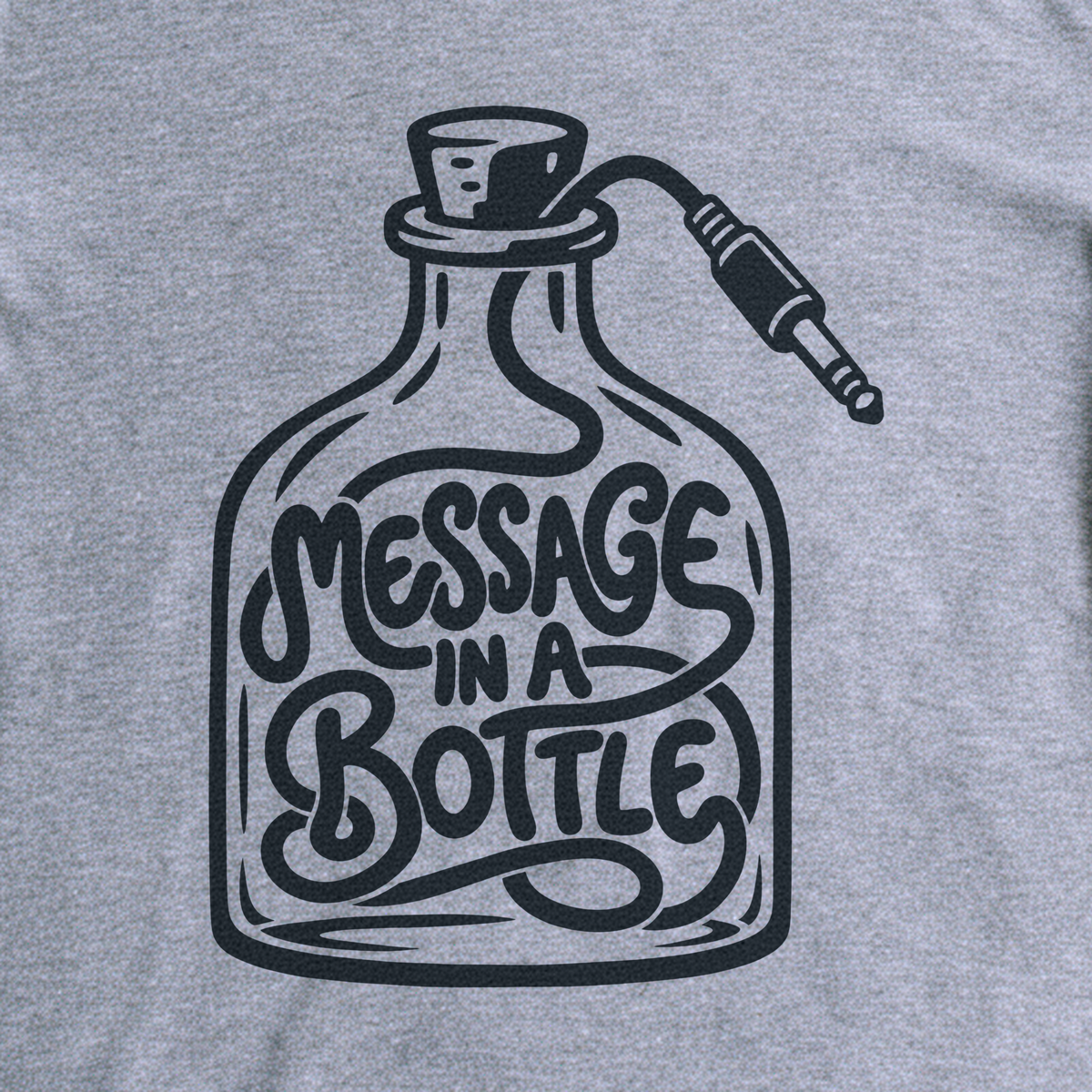 Message in a Bottle Cable Tee - Sport Grey close-up print