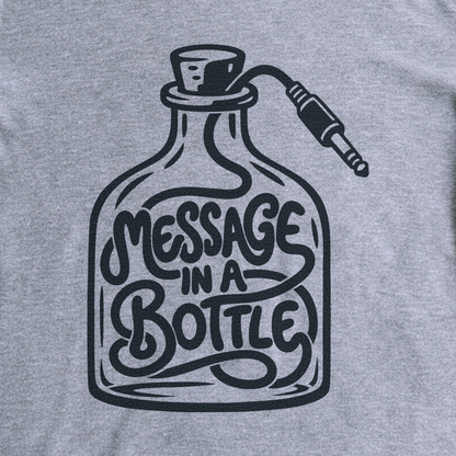 Message in a Bottle Cable Tee - Sport Grey close-up print