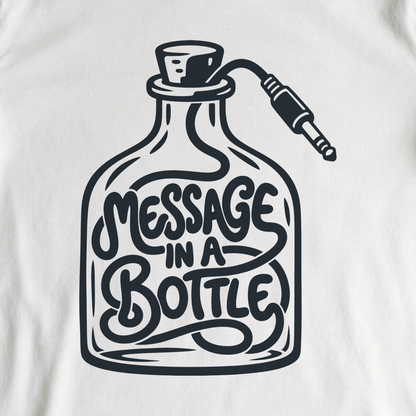 Message in a Bottle Cable Tee - White close-up print