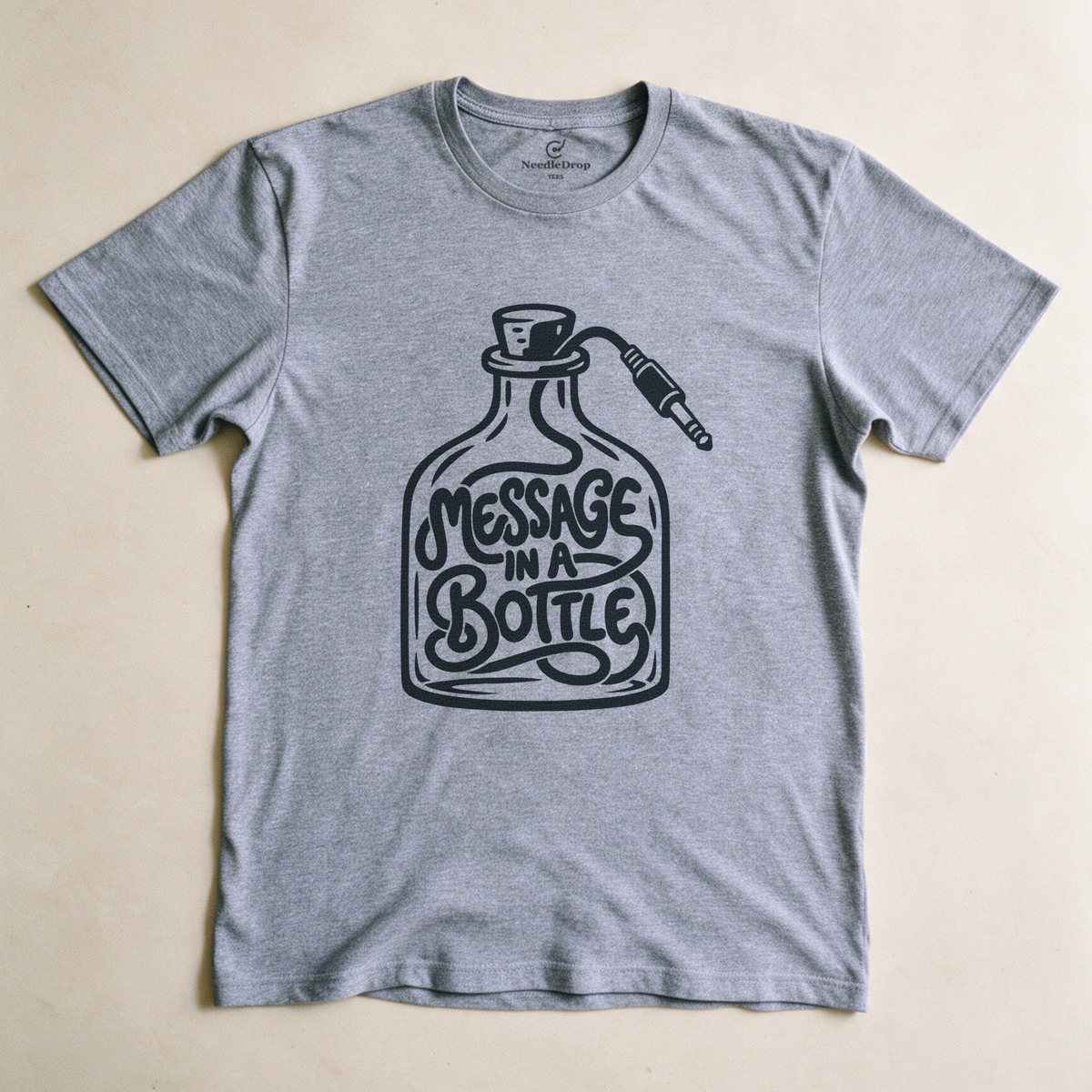 Message in a Bottle Cable Tee - Sport Grey flatlay