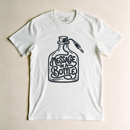 Message in a Bottle Cable Tee - White flatlay