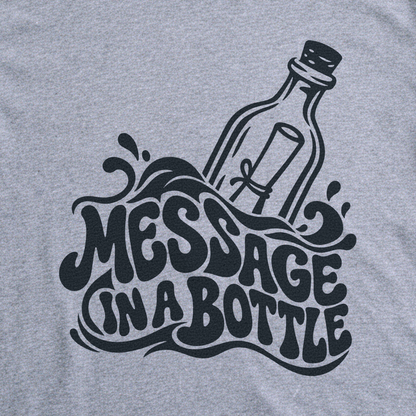 Message in a Bottle Wave Tee - Sport Grey close-up print