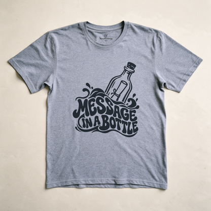 Message in a Bottle Wave Tee - Sport Grey flatlay