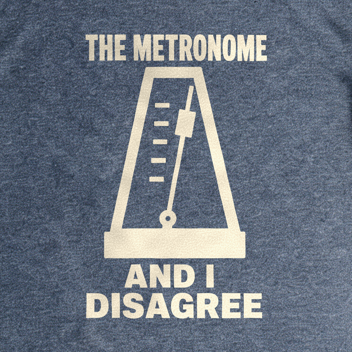 The Metronome and I Disagree Tee - Dark Heather Grey close-up print