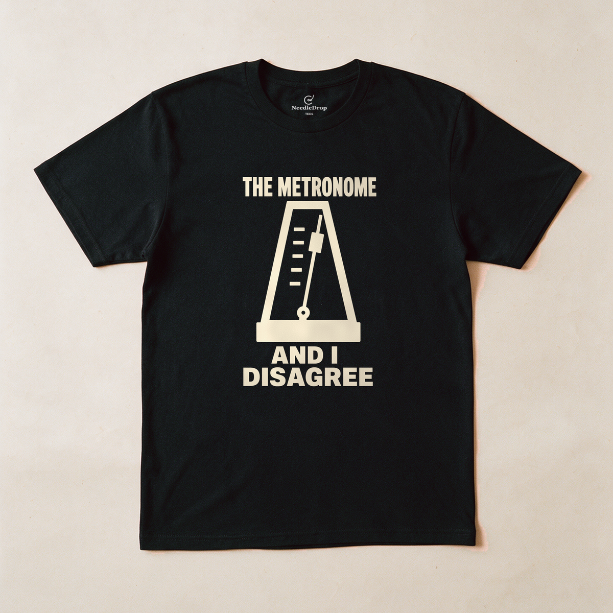 The Metronome and I Disagree Tee - Black flatlay