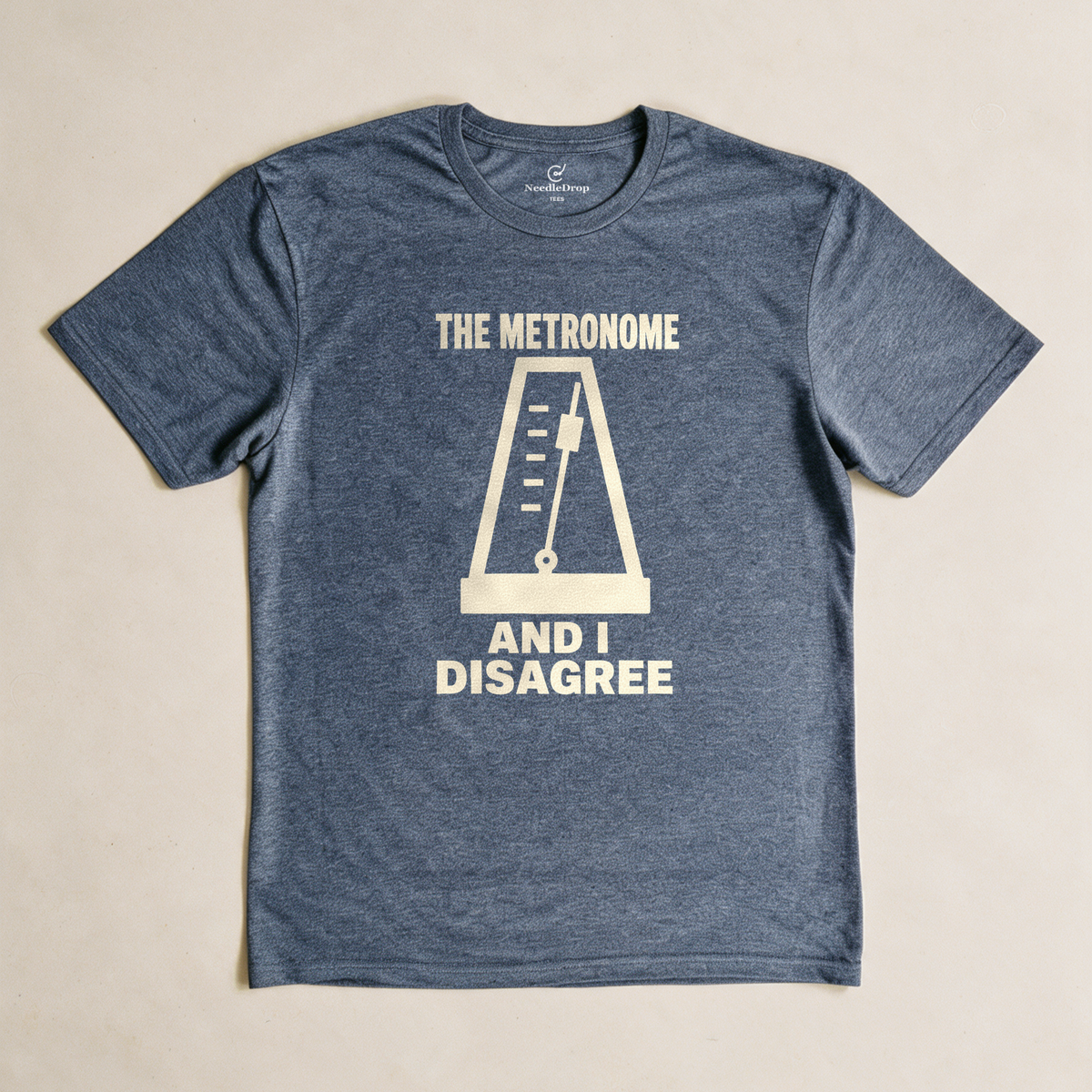 The Metronome and I Disagree Tee - Dark Heather Grey flatlay